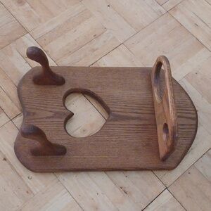 Handcrafted oak baseball softball equipment shelf solid wood